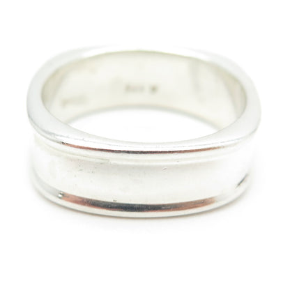 925 Sterling Silver Vintage Modernist Band Ring Size 10