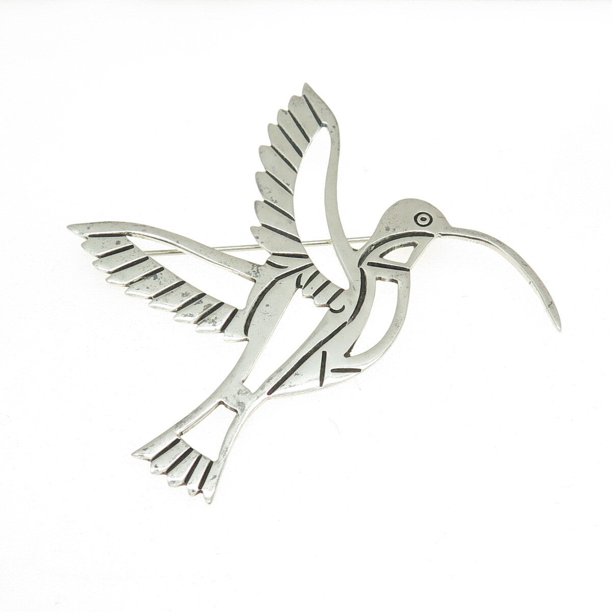 925 Sterling Silver Vintage Mexico Hummingbird Pin Brooch