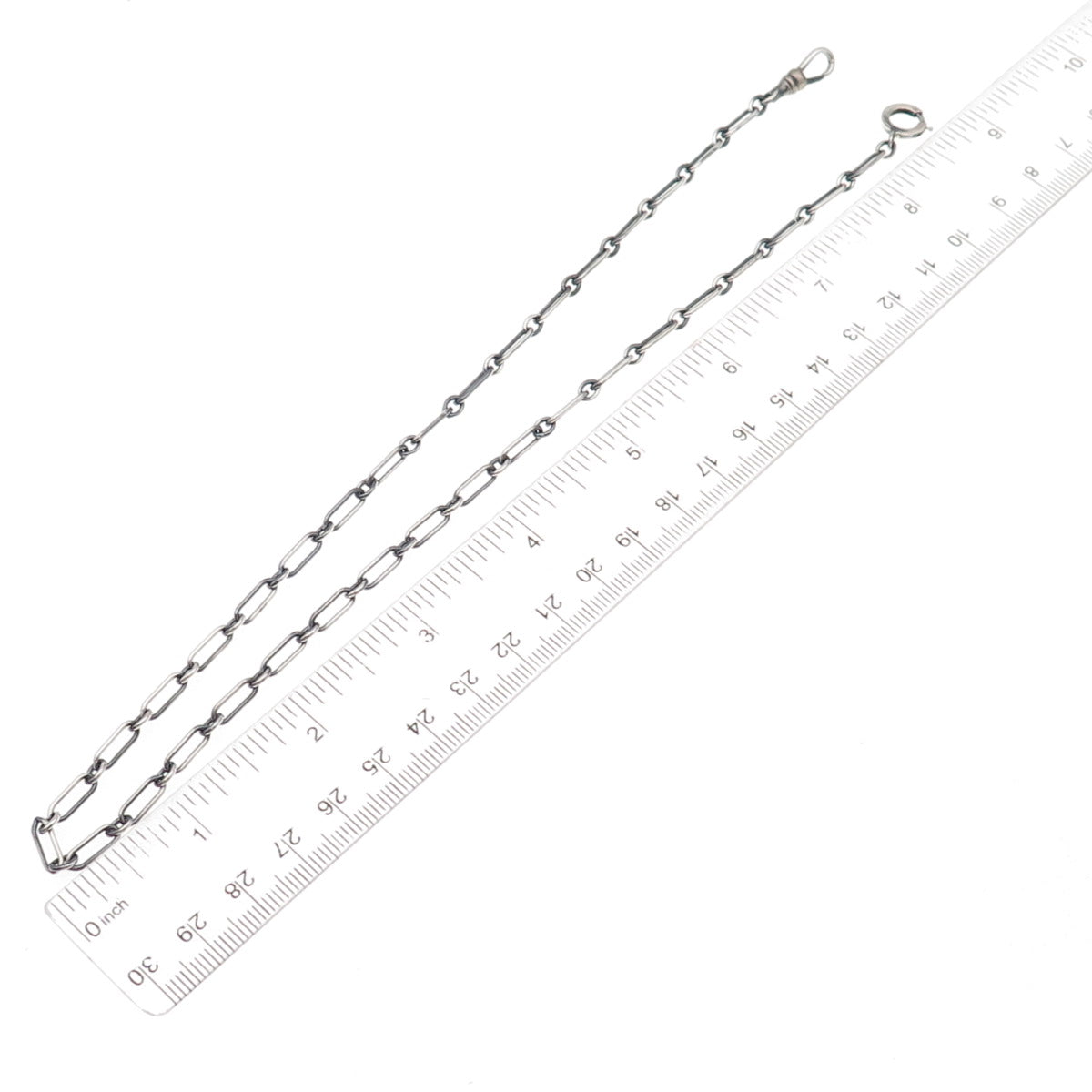 925 Sterling Silver Antique Art Deco Oval Pocket Watch Chain 18"
