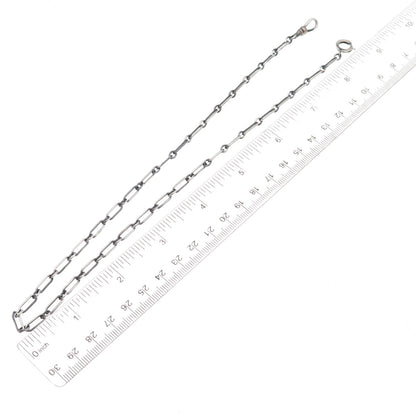 925 Sterling Silver Antique Art Deco Oval Pocket Watch Chain 18"