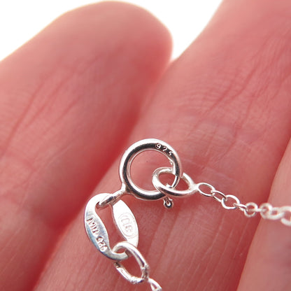 925 Sterling Silver Pear & Round-Cut C Z Cable Chain Necklace 18"