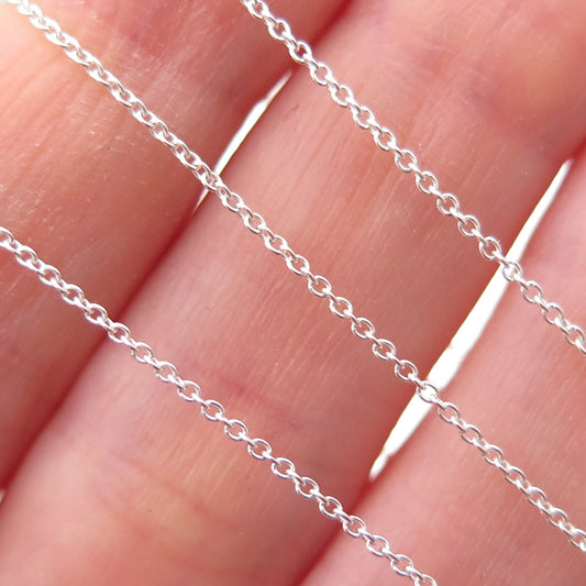 925 Sterling Silver Italy Cable Chain Necklace 16"