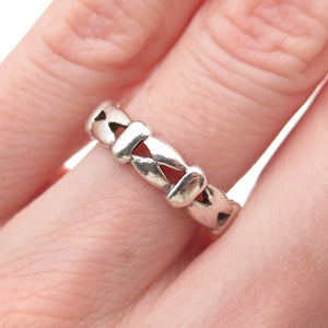 925 Sterling Silver Vintage Modernist Band Ring Size 6.25