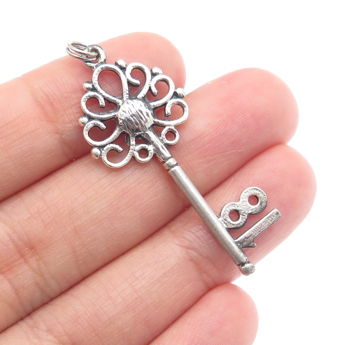 925 Sterling Silver Vintage Key to Heaven Charm Pendant