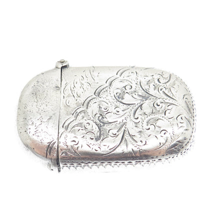 HILLIARD & THOMASON 925 Sterling Silver Antique 1894 Birmingham Vesta Match Case