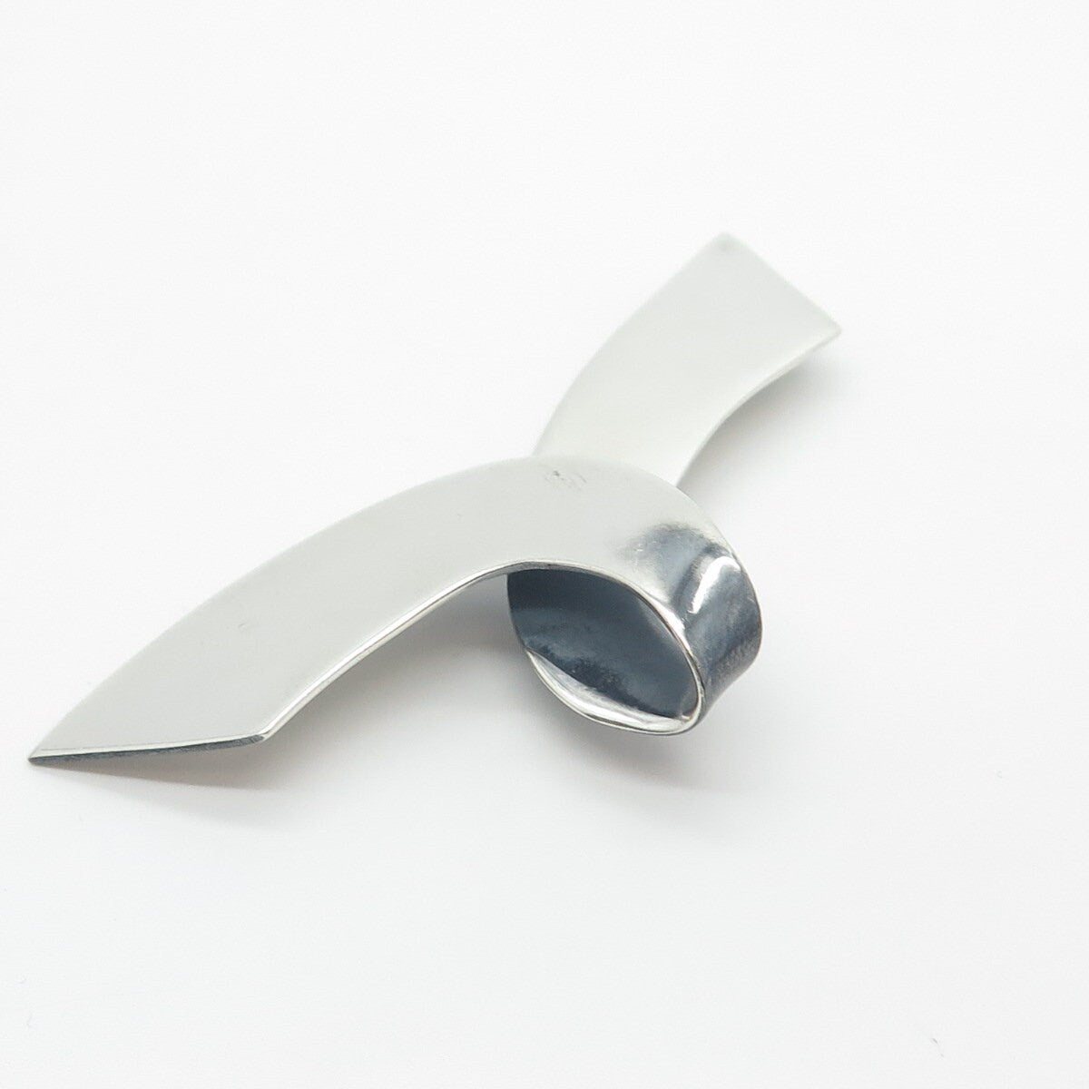925 Sterling Silver Vintage Mexico Ribbon Pin Brooch