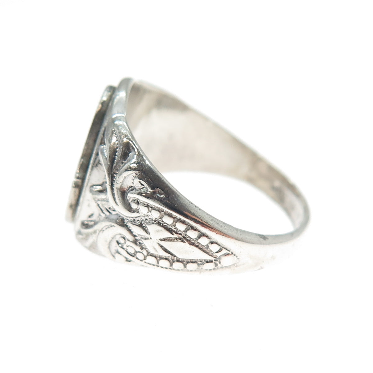 SK & F 925 Sterling Silver Vintage 1980 Enamel St. Mary School Ring Size 7.75