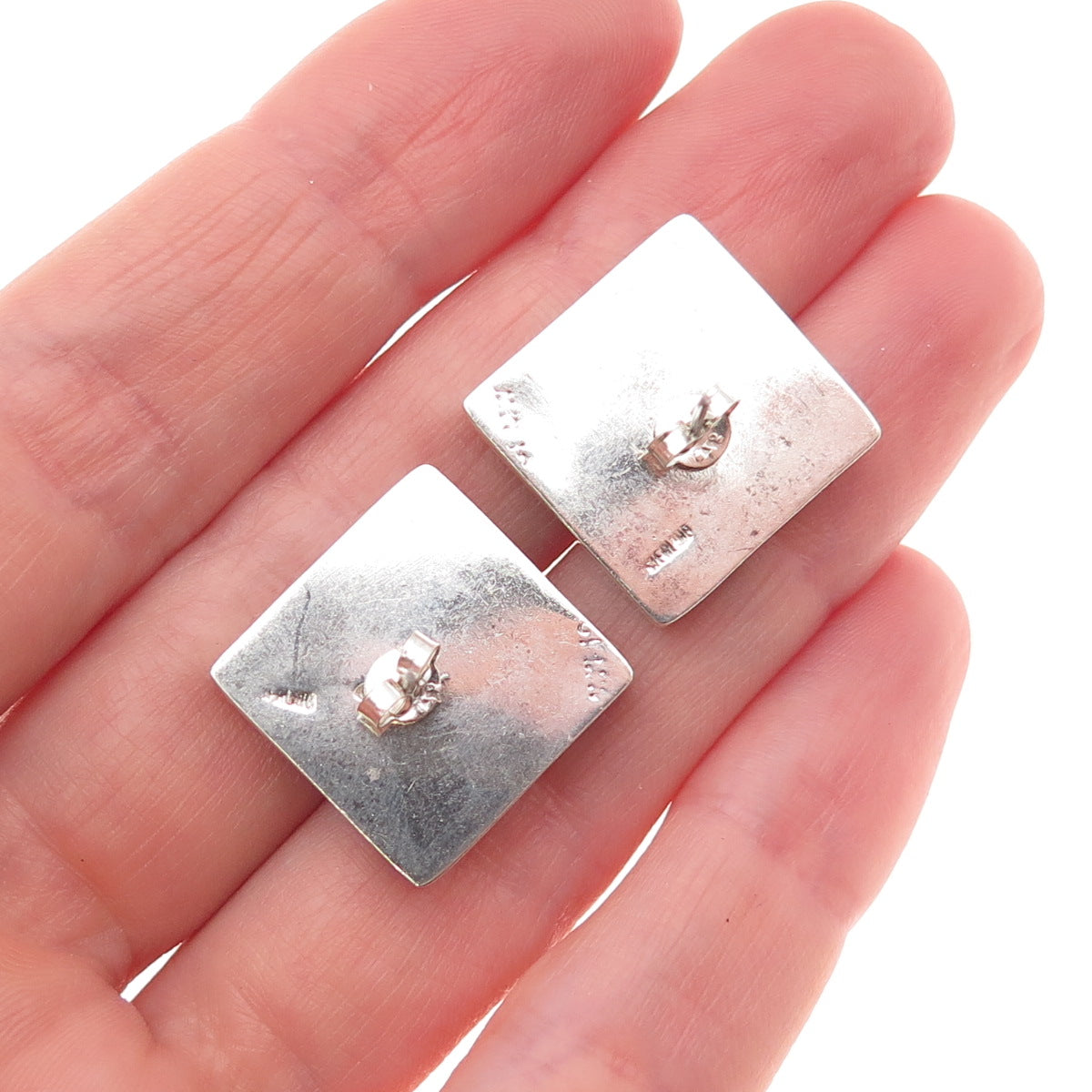 GFMW Great Falls Metal Works 925 Sterling Silver Vintage Real Multi-Gem Earrings