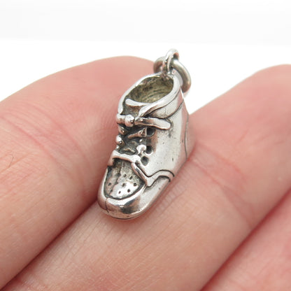 JEZLAINE 925 Sterling Silver Vintage Boot Shoe 3D Charm Pendant