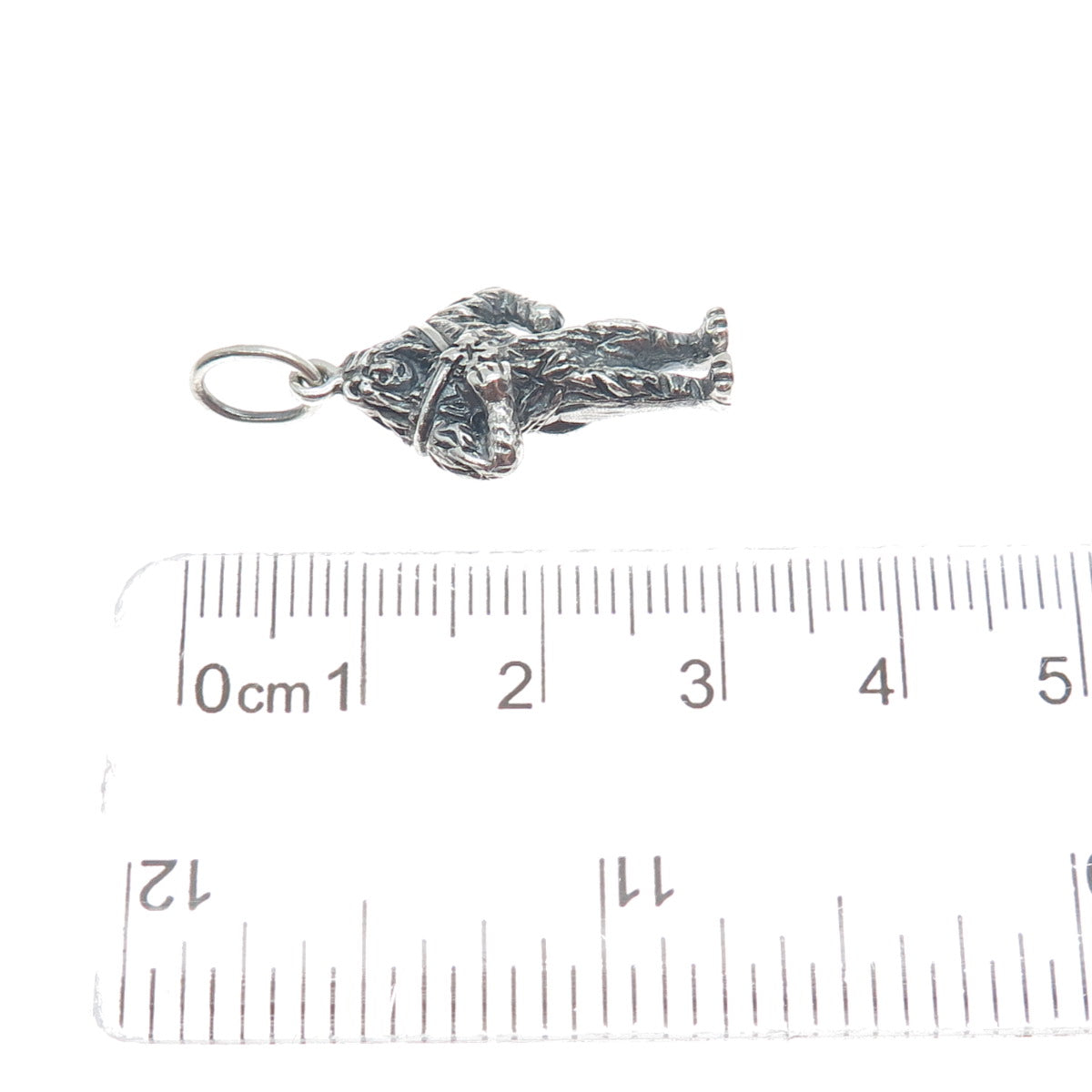 925 Sterling Silver Vintage Cowardly Lion Wizard of Oz Oxidized Charm Pendant