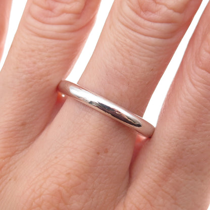 925 Sterling Silver Vintage Classic Stackable Wedding Band Ring Size 12.25