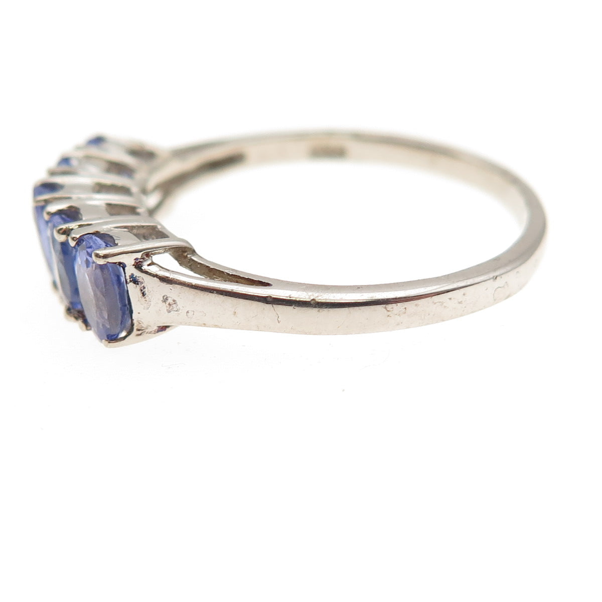 Chuck Clemency 925 Sterling Silver Real Oval-Cut Tanzanite Ring Size 7.75