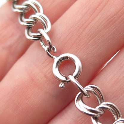 B.A. Ballou 925 Sterling Silver Vintage Double Curb Link Bracelet 7"