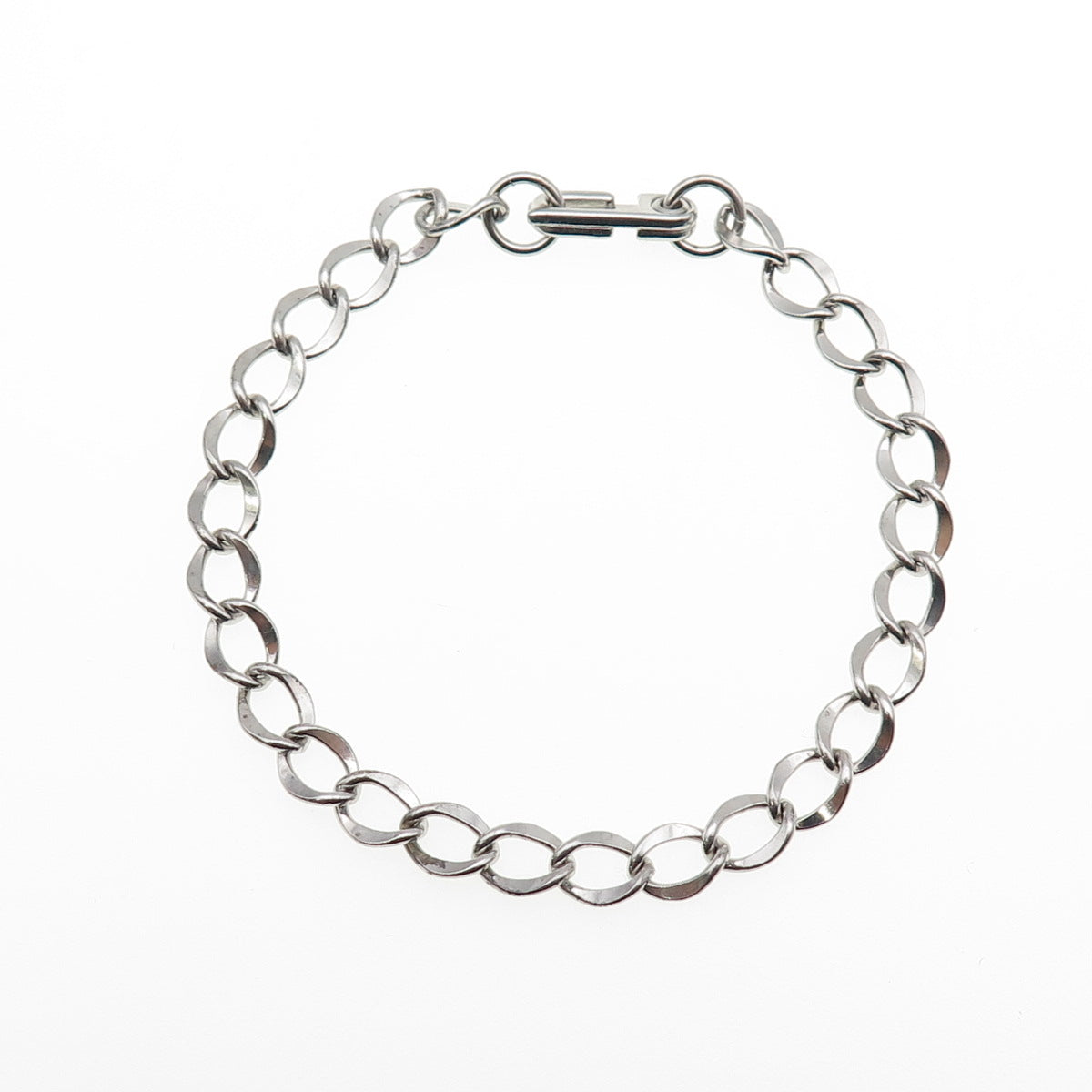 925 Sterling Silver Vintage Curb Link Bracelet 6.75"