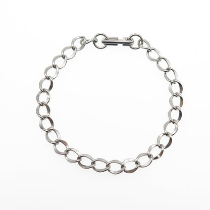 925 Sterling Silver Vintage Curb Link Bracelet 6.75"