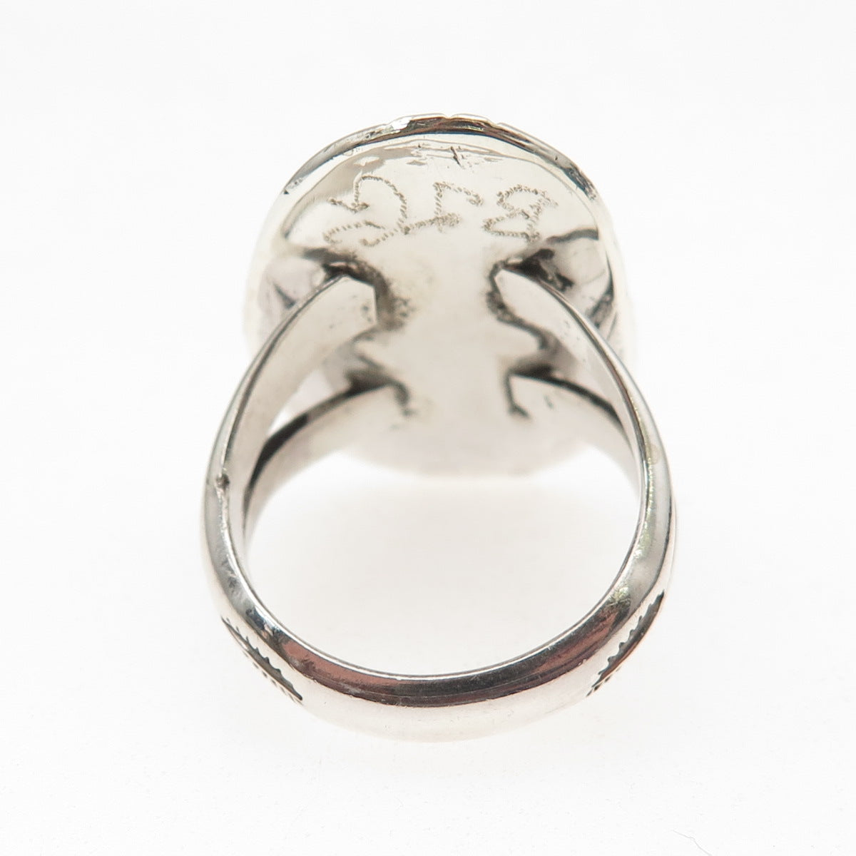 B.J. Guerro Navajo Old Pawn 925 Sterling Silver Vintage Turquoise Ring Size 6.75