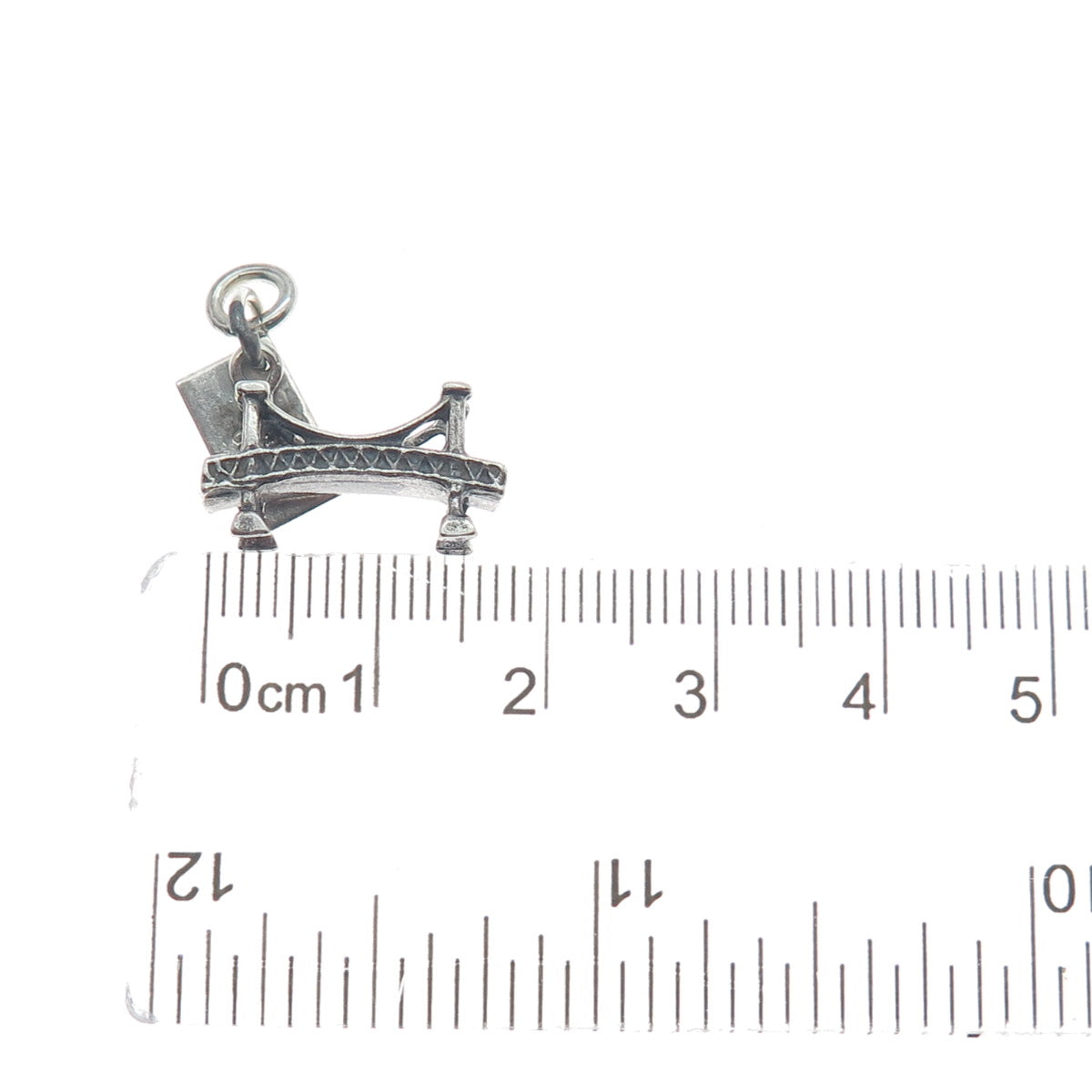 BELL TRADING POST 925 Sterling Vintage Mackinac Bridge Oxidized Charm Pendant