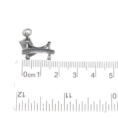BELL TRADING POST 925 Sterling Vintage Mackinac Bridge Oxidized Charm Pendant