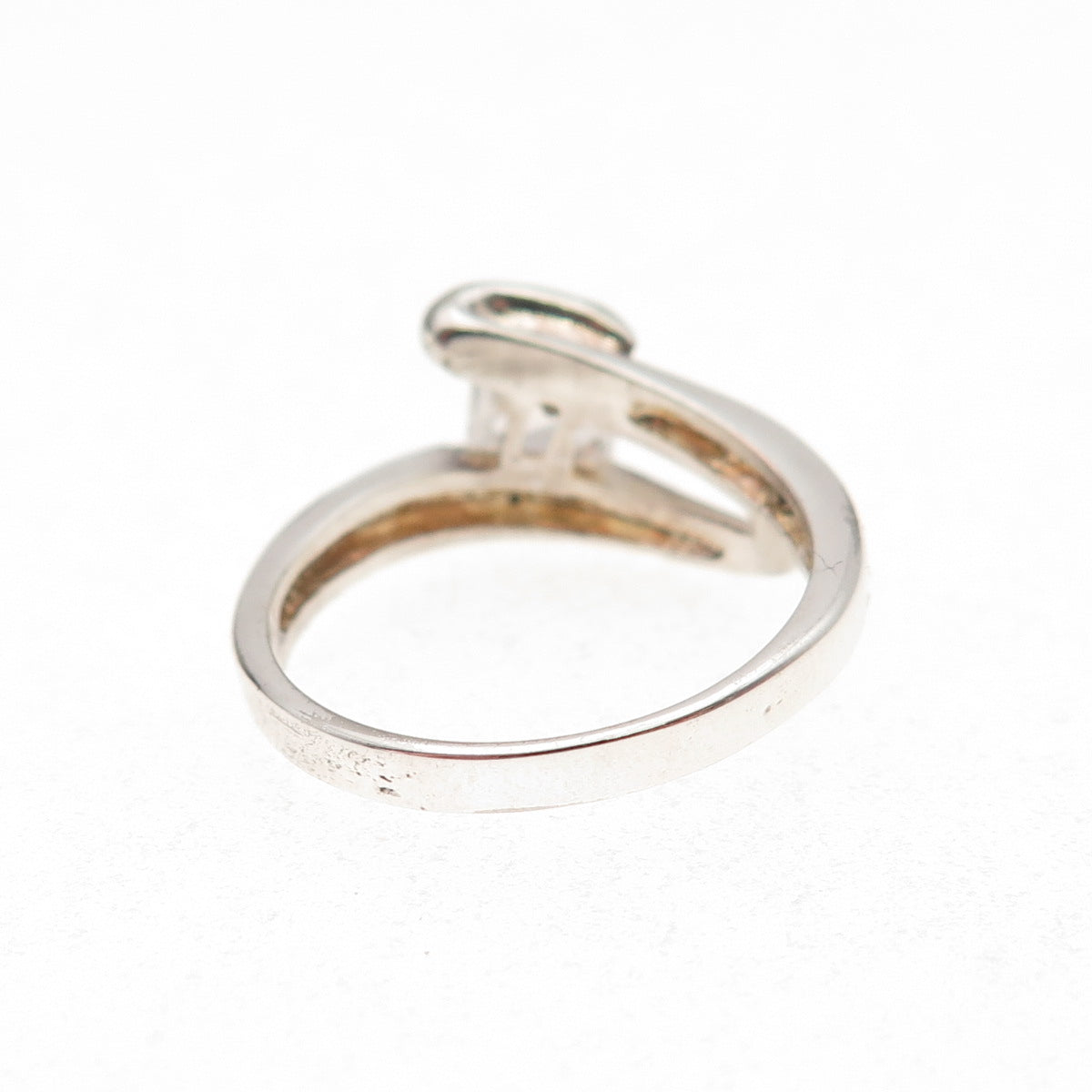 925 Sterling Silver Princess-Cut C Z Modernist Wrap Ring Size 7