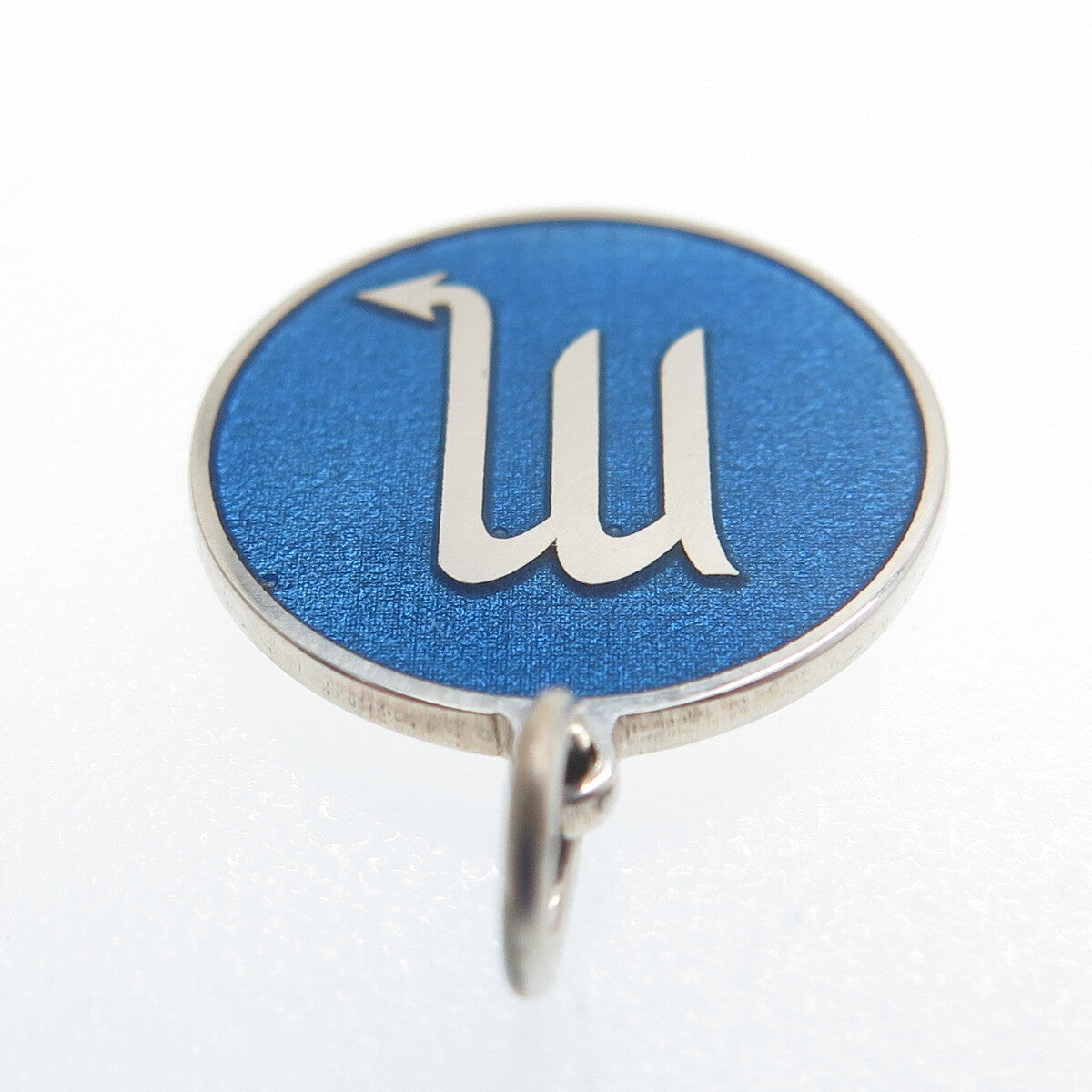 925 Sterling Silver Blue Enamel Scorpio Zodiac Sign Minimalist Charm Pendant