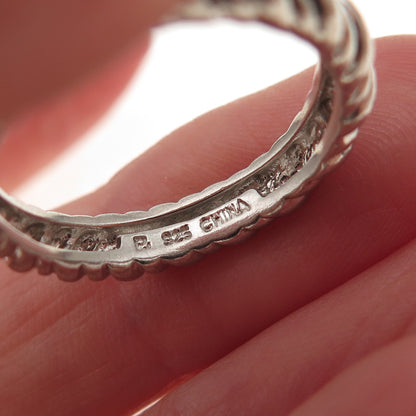 Ross Simons 925 Sterling Silver Vintage Ribbed Band Ring Size 7.75
