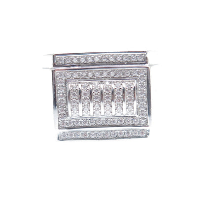925 Sterling Silver Round-Cut Shaped C Z Sparkle Ring Size 10.25