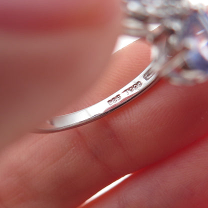 925 Sterling Silver Real Diamond Accent & Tanzanite Ring Size 8