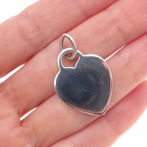 Tiffany & Co. 925 Sterling Silver Vintage Heart Tag Charm Pendant