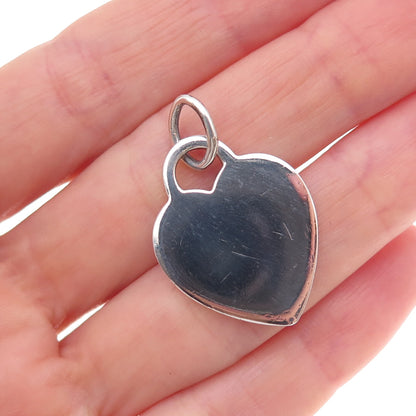Tiffany & Co. 925 Sterling Silver Vintage Heart Tag Charm Pendant