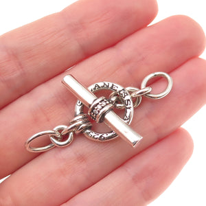 Slane & Slane 925 Sterling Silver Real Diamond Bracelet / Necklace Toggle Lock