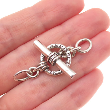 Slane & Slane 925 Sterling Silver Real Diamond Bracelet / Necklace Toggle Lock