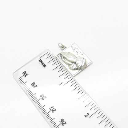 925 Sterling Silver Vintage Hayward Hands in Prayer Religious Charm Pendant