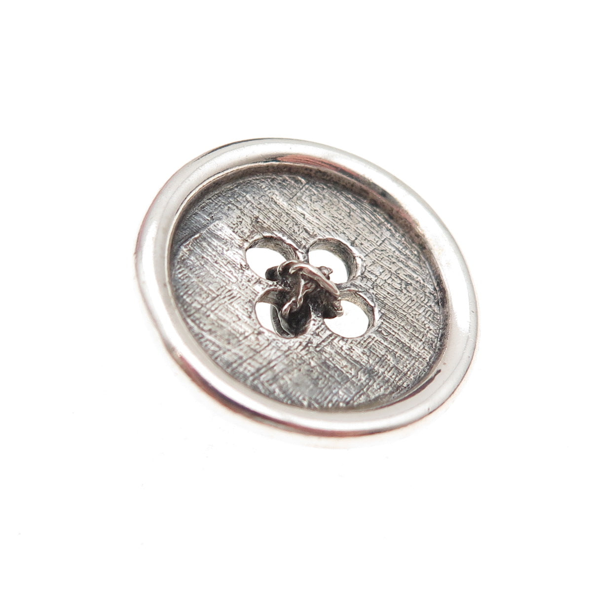 Otto Robert Bade 925 Sterling Silver Vintage Oxidized Button