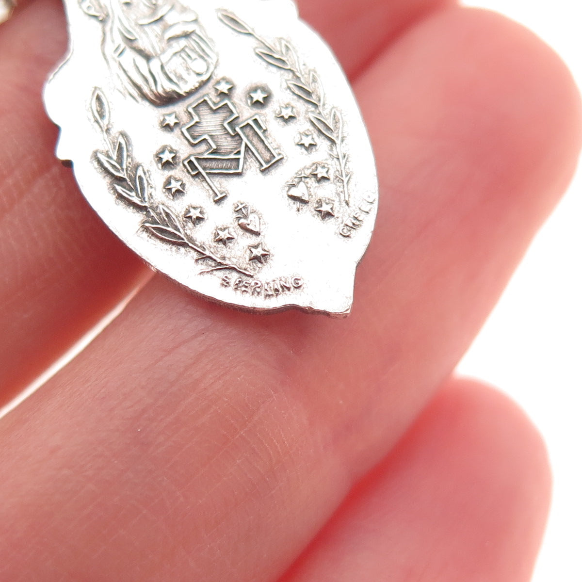 Creed 925 Sterling Silver Antique Art Deco St. Mary Rose Charm Bracelet 6.75"