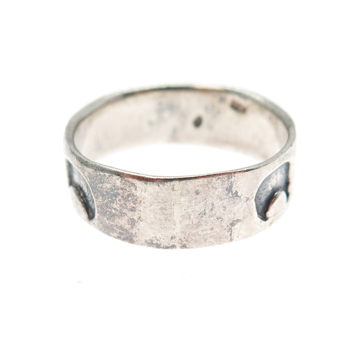 925 Sterling Silver Vintage Crescent Moon Band Ring Size 9.25
