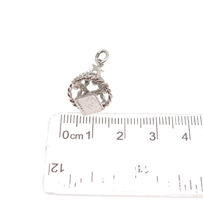 925 Sterling Silver Antique Art Deco Christmas Tree 3D Charm Pendant