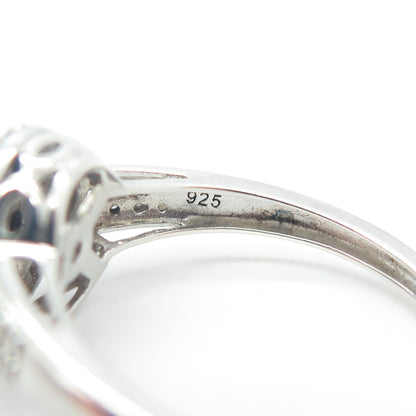 SK9 Allure Gems 925 Sterling Silver Real Round-Cut Diamond Ring Size 7.25