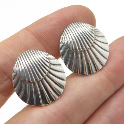 GEORG JENSEN 925S Sterling Silver Vintage Denmark Shell Modernist Cufflinks #66