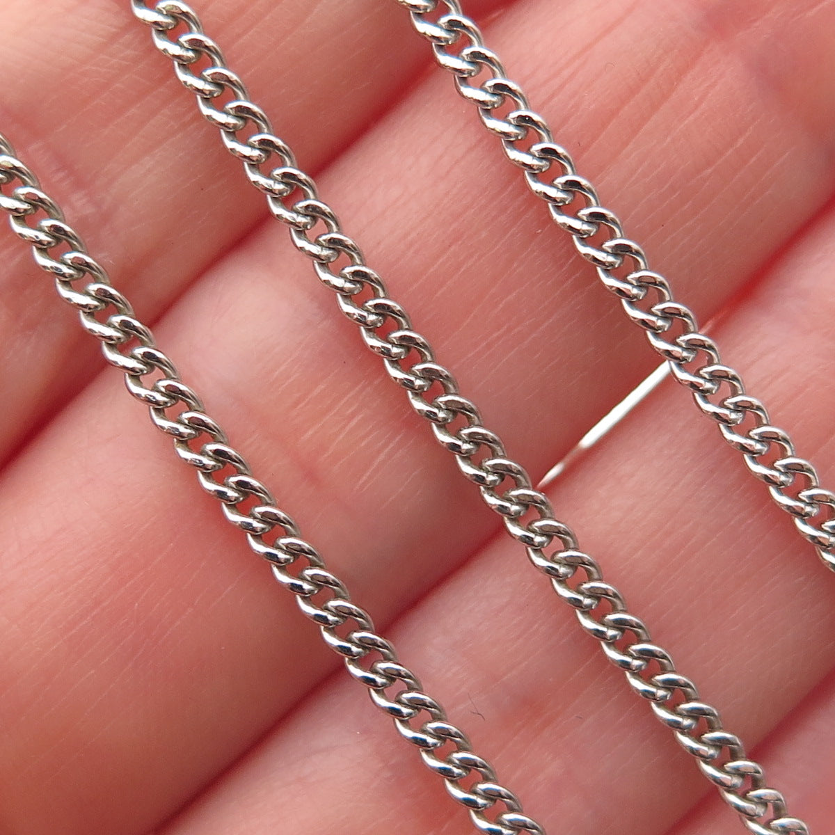 925 Sterling Silver Vintage Curb Chain Necklace 22"