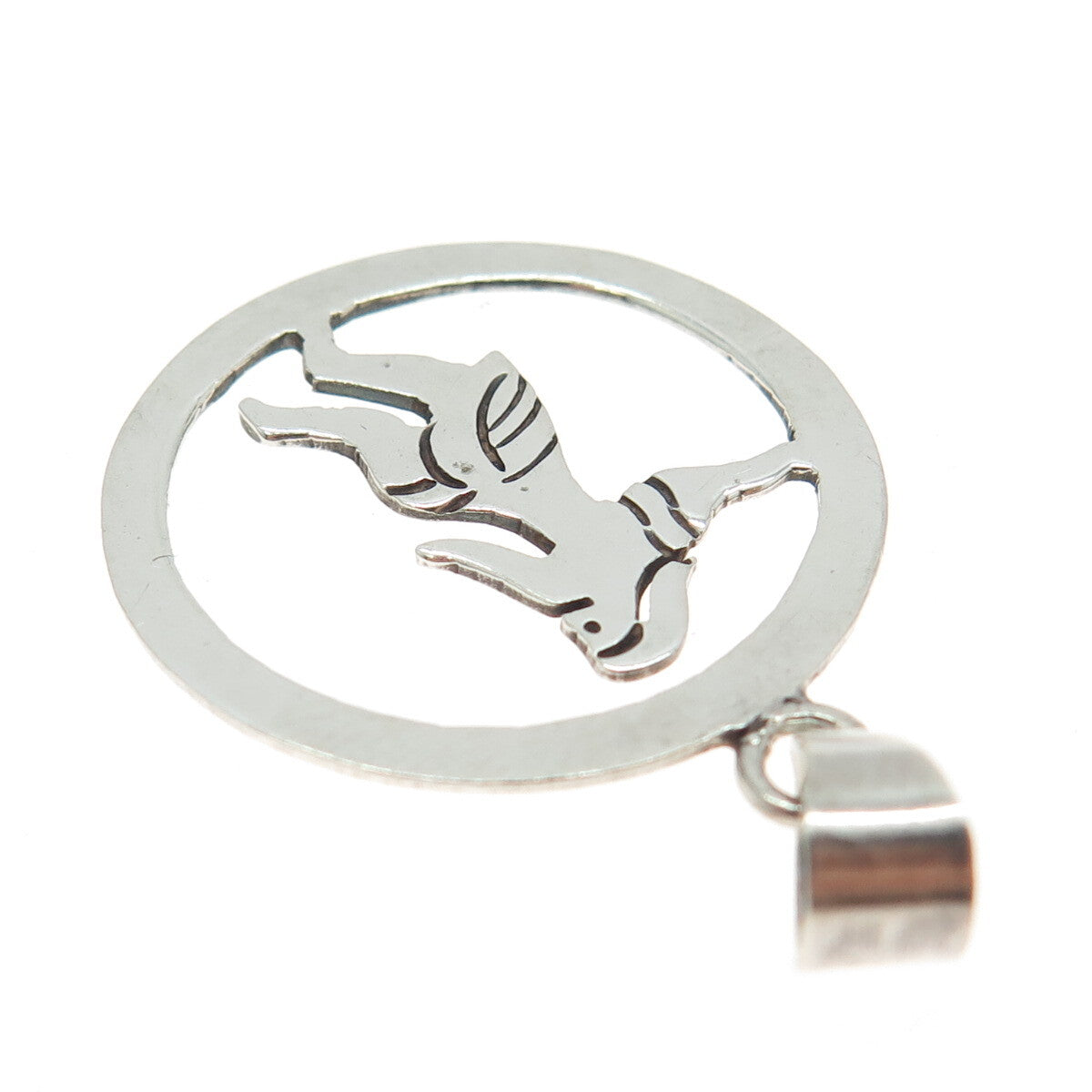 925 Sterling Silver Vintage Mexico Tribal Man Pendant