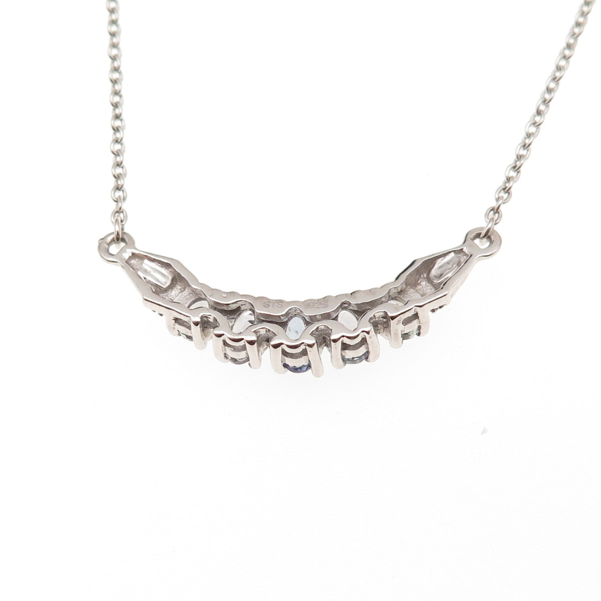 Chuck Clemency 925 Sterling Silver Real Tanzanite Cable Chain Necklace 18"