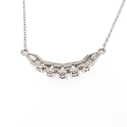 Chuck Clemency 925 Sterling Silver Real Tanzanite Cable Chain Necklace 18"