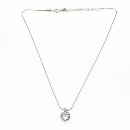Silpada 925 Sterling Silver Vintage Round-Cut C Z Snake Chain Necklace 16-18"