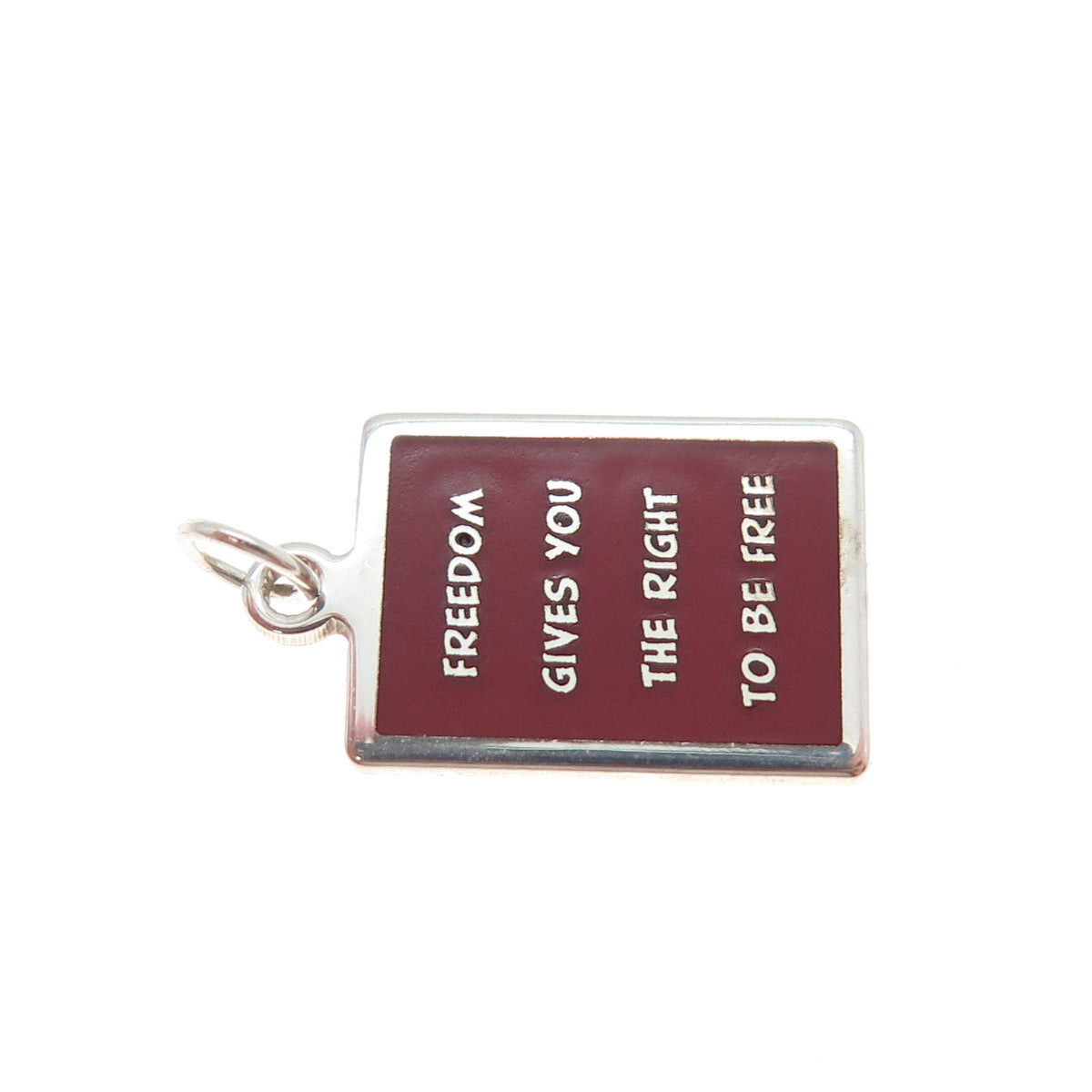 925 Sterling Enamel Freedom Gives You The Right To Be Free Minimalist Pendant