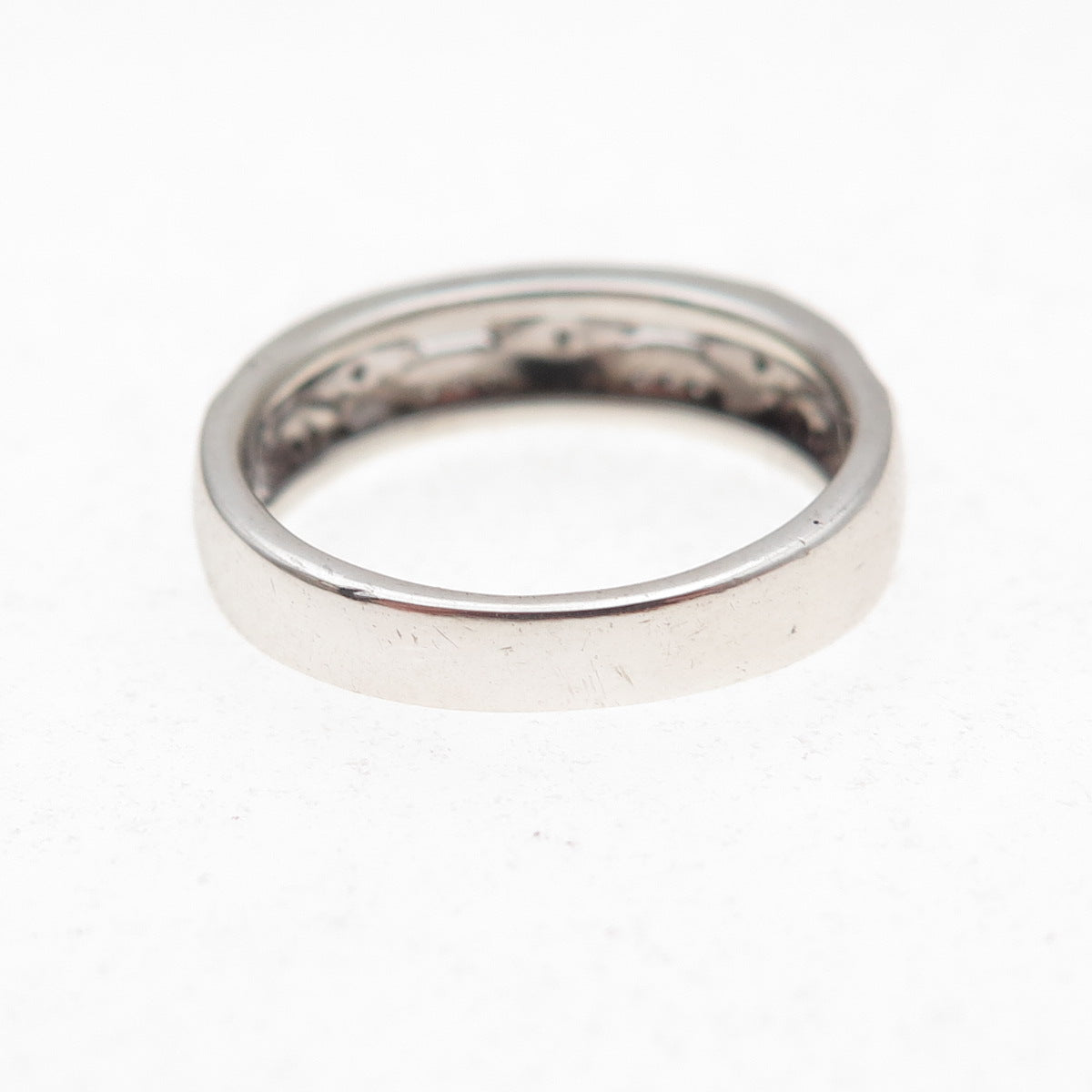 Jane Seymour 925 Sterling Silver Real Round-Cut Diamond Band Ring Size 6