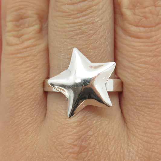 925 Sterling Silver Vintage Mexico Star Ring Size 11.25