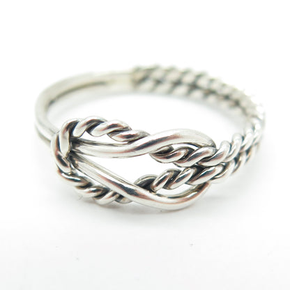 925 Sterling Silver Vintage Mariner Knot Ring Size 8.5