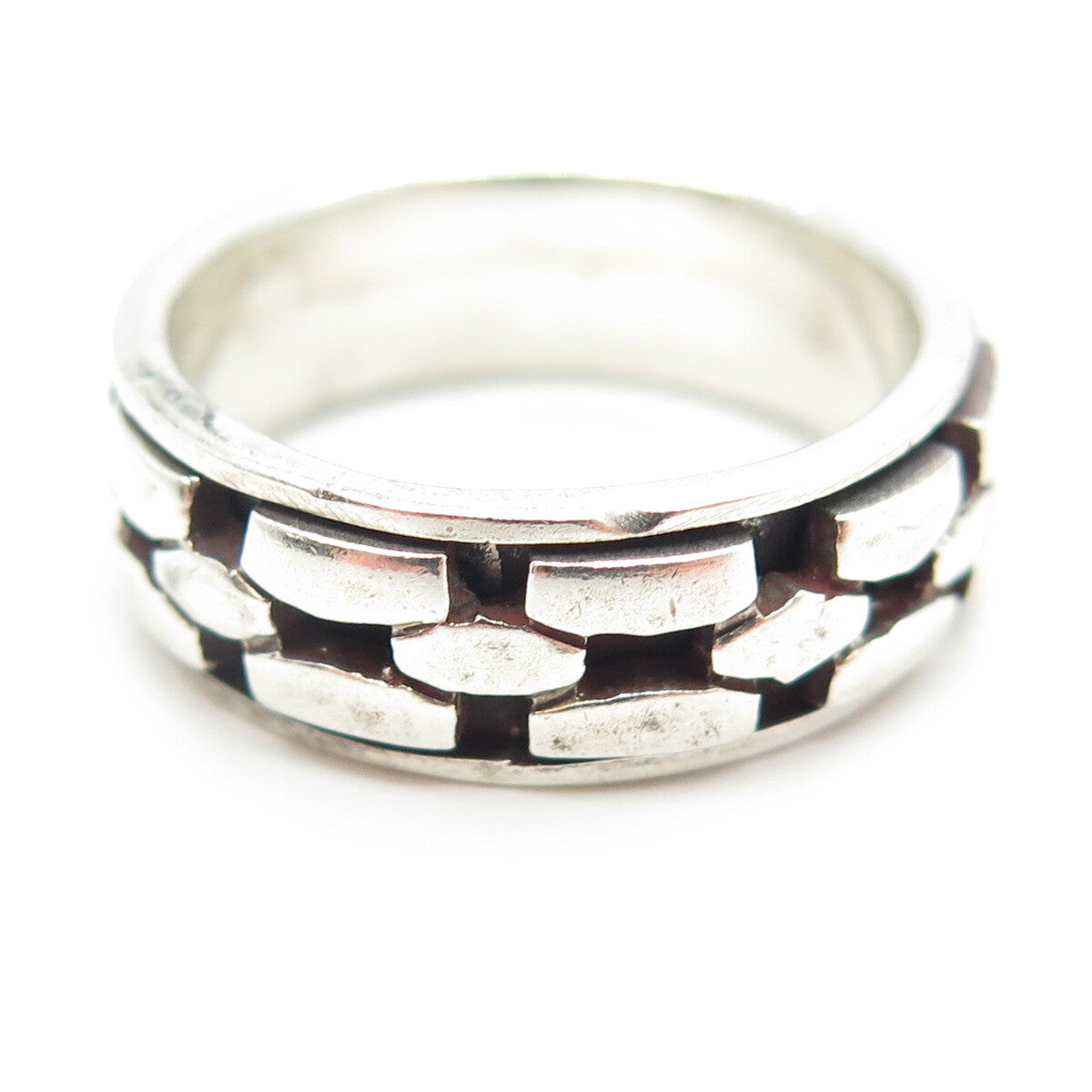 925 Sterling Silver Vintage Brisk Band Ring Size 10.25