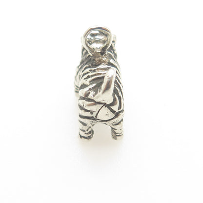 925 Sterling Silver Vintage Sharpei Dog Minimalist 3D Charm Pendant