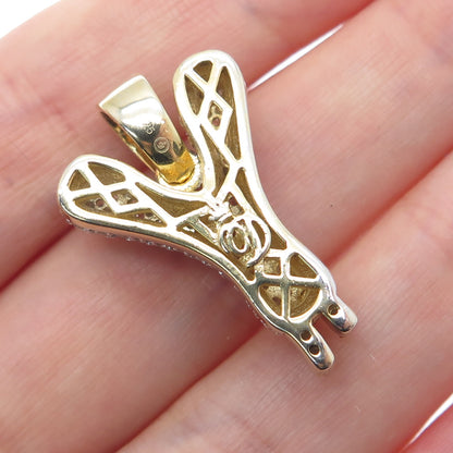 925 Sterling Silver Gold Plated Round-Cut Shaped C Z Letter Y Sparkle Pendant